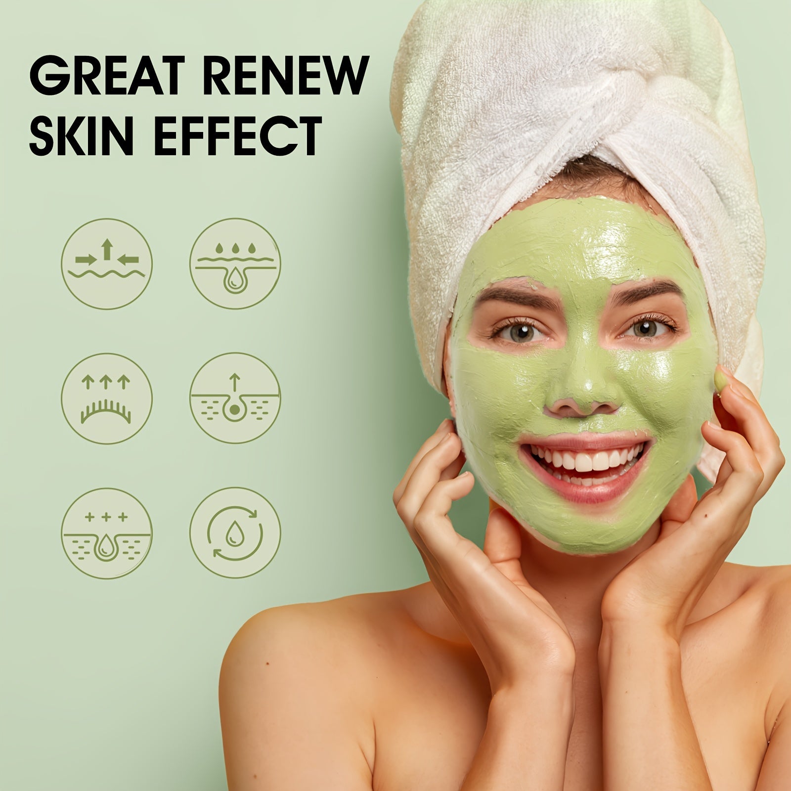Huin Skincare Matcha Detox Mud Mask – Purify, Hydrate & Firm with Green Tea, Aloe Vera & Hyaluronic Acid | 150g Luxe Formula + Brush