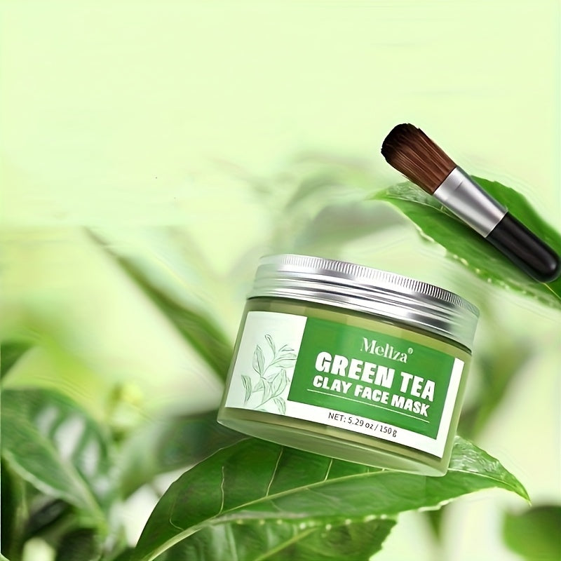 Huin Skincare Matcha Detox Mud Mask – Purify, Hydrate & Firm with Green Tea, Aloe Vera & Hyaluronic Acid | 150g Luxe Formula + Brush