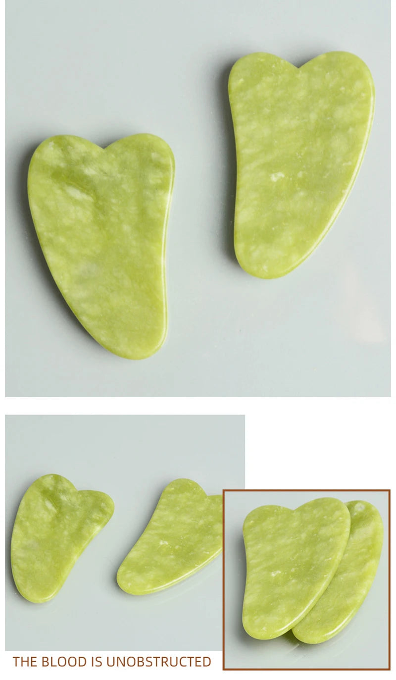 Huin Skincare Gua Sha Face Roller – Jade Massage Tool for Facial Lifting, Sculpting & Relaxation | Improves Circulation & Enhances Natural Glow