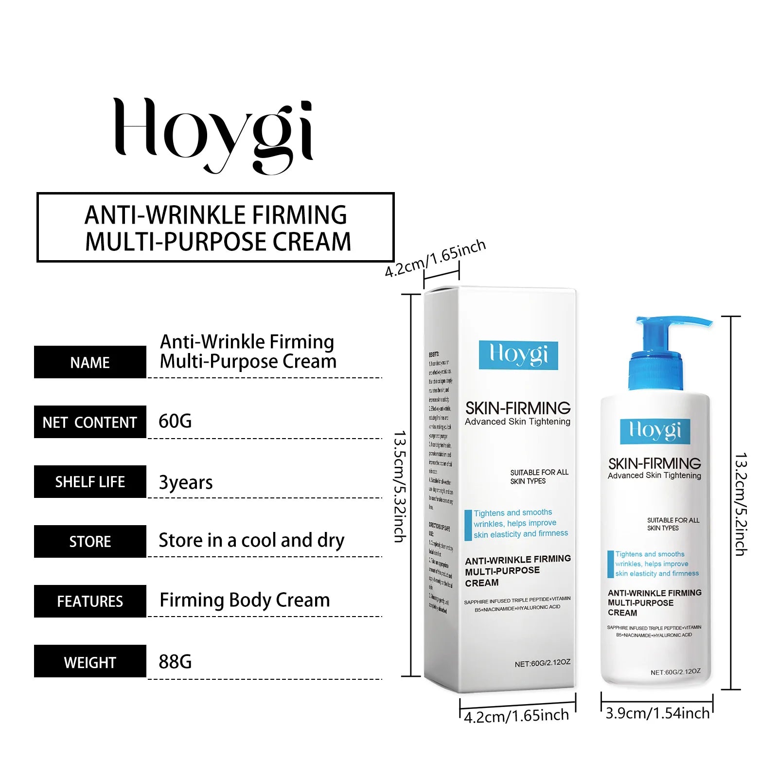 Huin Skincare Body Firming Cream – Nourishing & Moisturizing Formula to Lift, Brighten & Improve Skin Elasticity | Reduces Fine Lines & Sagging