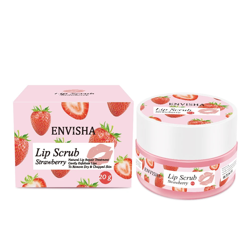 Huin Skincare Strawberry Lip Care Scrub – Exfoliating & Moisturizing Sugar Balm for Smooth, Nourished Lips | Repairs Dryness & Fine Lines