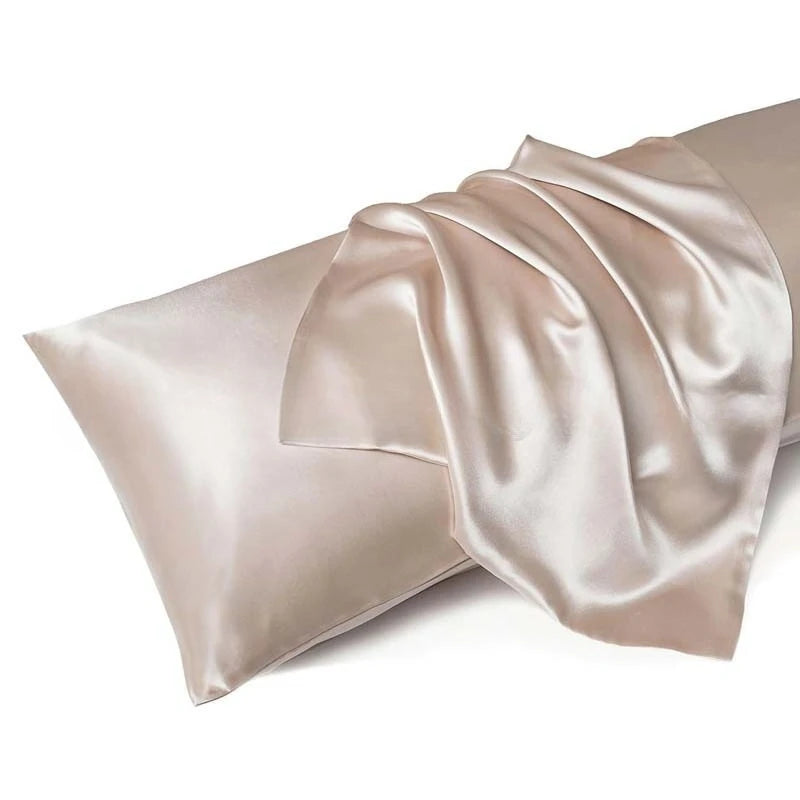 Huin Skincare Satin Pillowcase – 1 Pair, Skin-Friendly & Anti-Allergy | Breathable Polyester Satin with Envelope Closure, Machine Washable