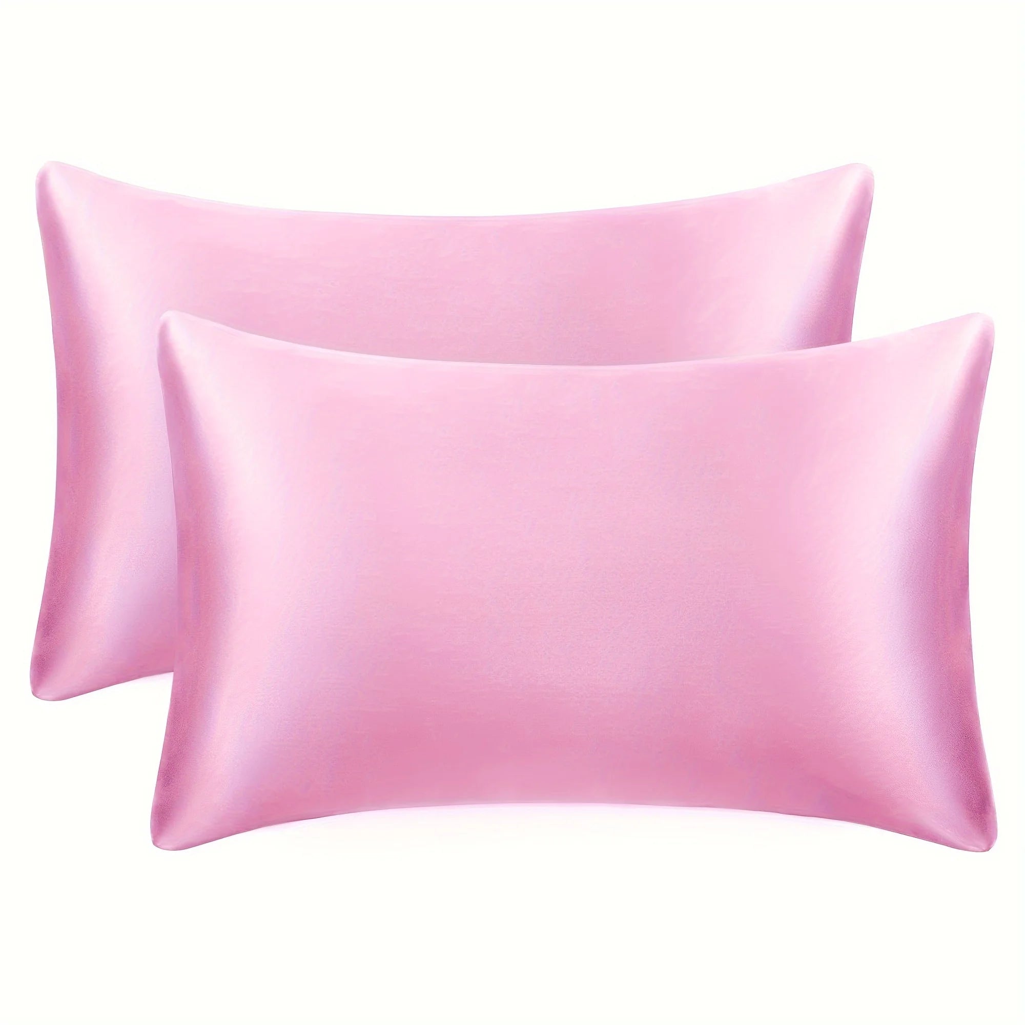 Huin Skincare Satin Pillowcase – 1 Pair, Skin-Friendly & Anti-Allergy | Breathable Polyester Satin with Envelope Closure, Machine Washable