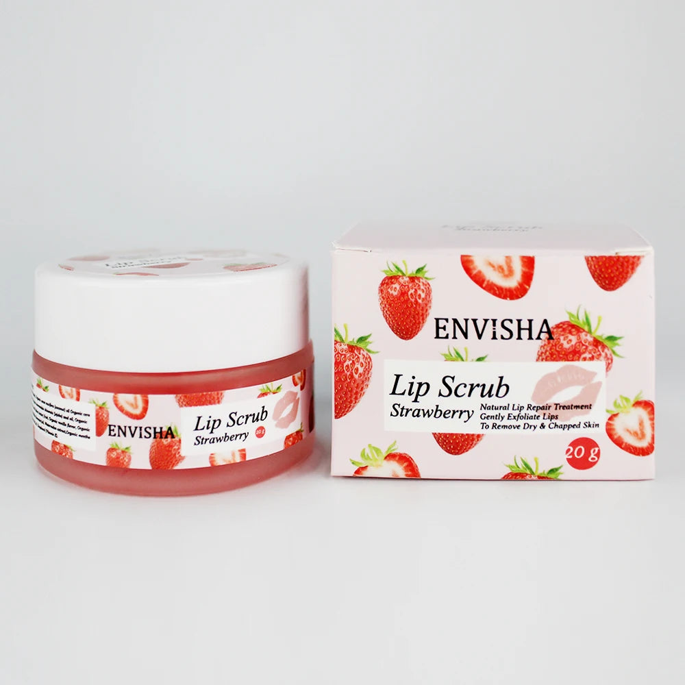Huin Skincare Strawberry Lip Care Scrub – Exfoliating & Moisturizing Sugar Balm for Smooth, Nourished Lips | Repairs Dryness & Fine Lines