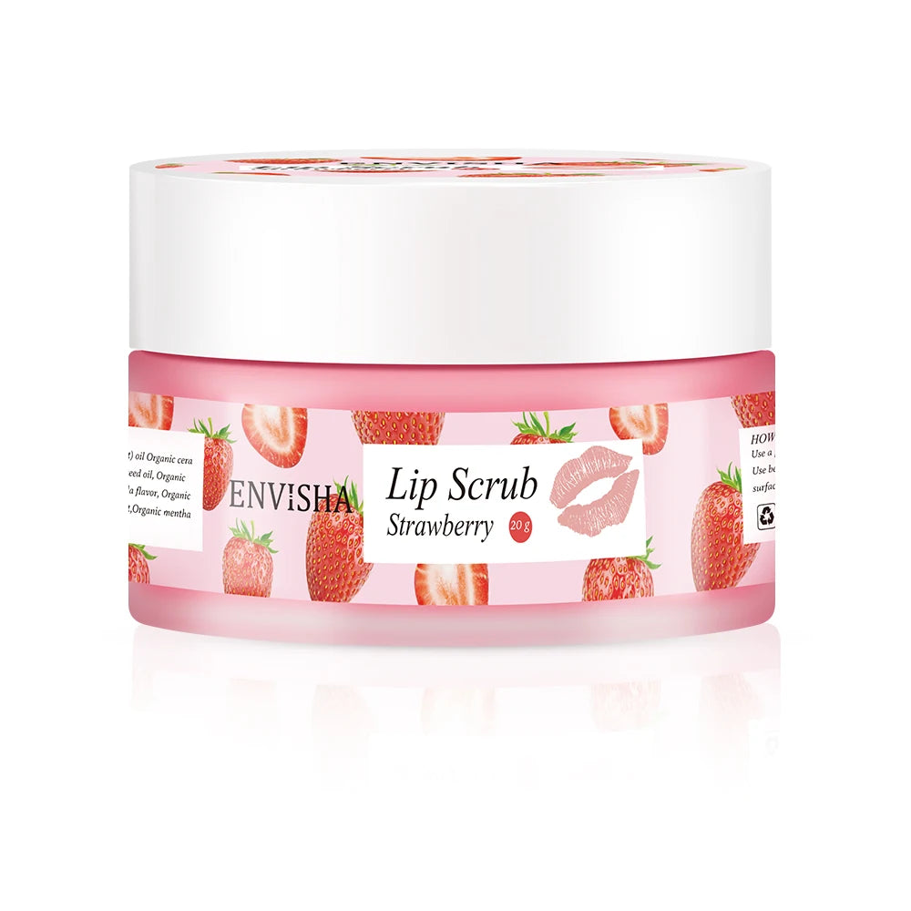 Huin Skincare Strawberry Lip Care Scrub – Exfoliating & Moisturizing Sugar Balm for Smooth, Nourished Lips | Repairs Dryness & Fine Lines