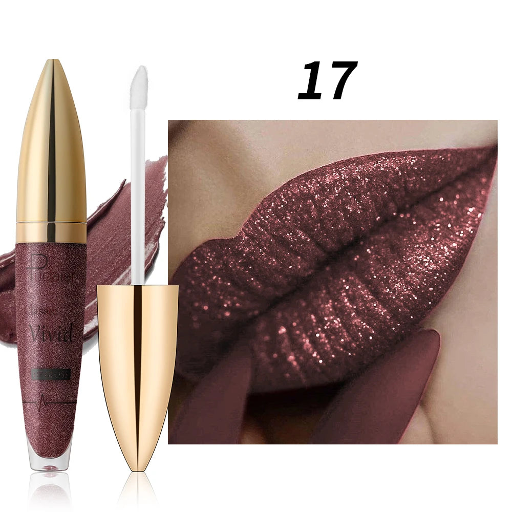 Huin Skincare Shimmering Lip Glaze – Metallic Sparkle Finish, Waterproof & Long-Lasting | Non-Sticky, Gentle Formula for Vibrant, Luminous Lips