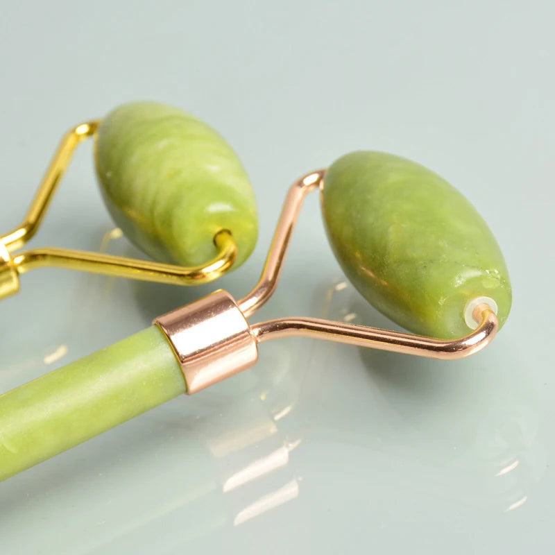 Huin Skincare Gua Sha Face Roller – Jade Massage Tool for Facial Lifting, Sculpting & Relaxation | Improves Circulation & Enhances Natural Glow