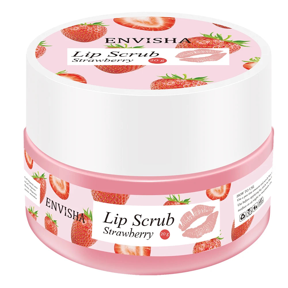 Huin Skincare Strawberry Lip Care Scrub – Exfoliating & Moisturizing Sugar Balm for Smooth, Nourished Lips | Repairs Dryness & Fine Lines