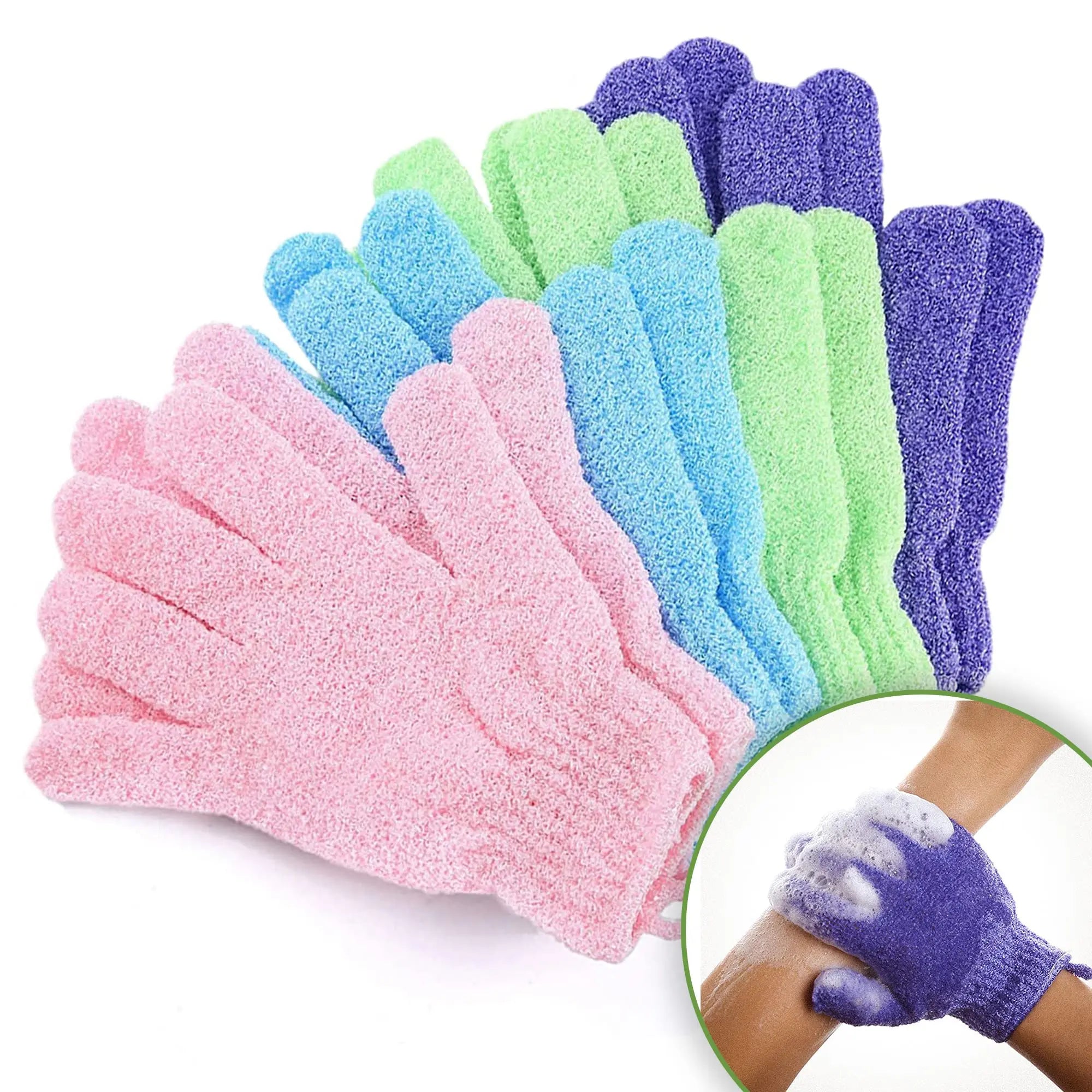 Huin Skincare Exfoliating Gloves – 10pcs Set for Smooth, Radiant Skin | Gently Removes Dead Skin, Bumps & Ingrown Hairs for a Soft, Polished Feel