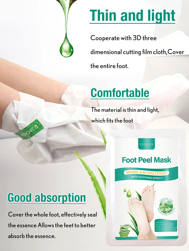 Huin Skincare Aloe Foot Peel Mask – Soothing & Brightening Treatment for Dry, Rough, and Cracked Feet | Smooth, Soft & Revitalized Skin