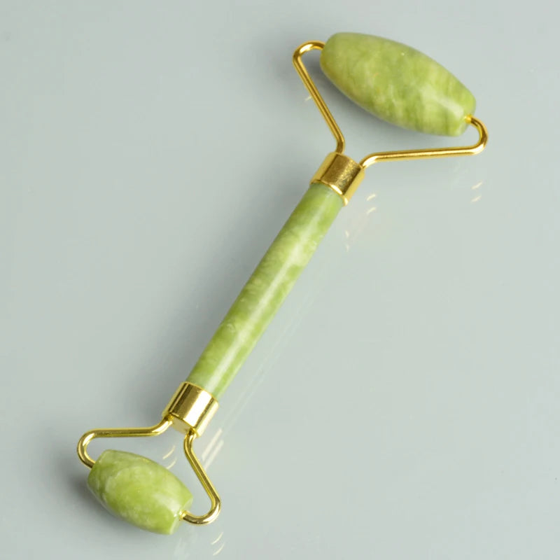 Huin Skincare Gua Sha Face Roller – Jade Massage Tool for Facial Lifting, Sculpting & Relaxation | Improves Circulation & Enhances Natural Glow
