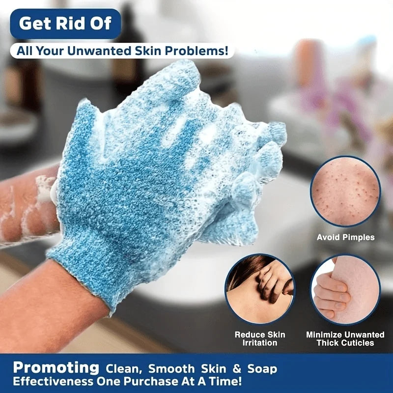 Huin Skincare Exfoliating Gloves – 10pcs Set for Smooth, Radiant Skin | Gently Removes Dead Skin, Bumps & Ingrown Hairs for a Soft, Polished Feel