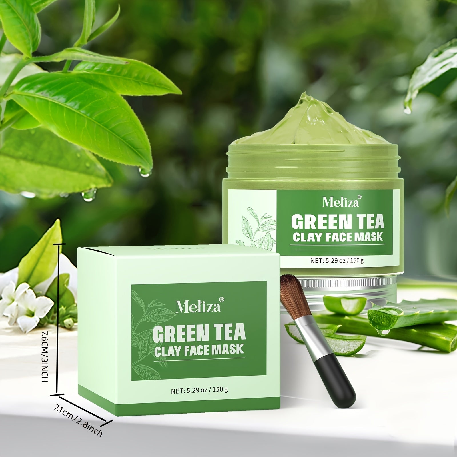 Huin Skincare Matcha Detox Mud Mask – Purify, Hydrate & Firm with Green Tea, Aloe Vera & Hyaluronic Acid | 150g Luxe Formula + Brush