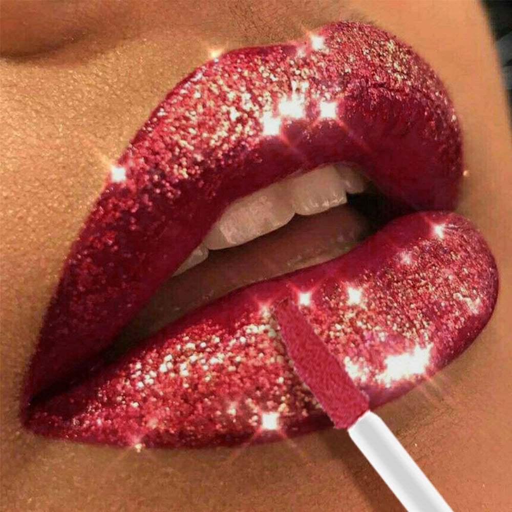 Huin Skincare Shimmering Lip Glaze – Metallic Sparkle Finish, Waterproof & Long-Lasting | Non-Sticky, Gentle Formula for Vibrant, Luminous Lips