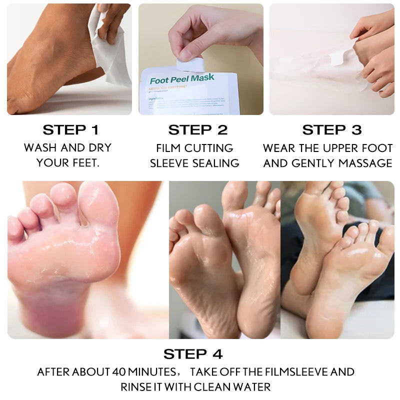 Huin Skincare Aloe Foot Peel Mask – Soothing & Brightening Treatment for Dry, Rough, and Cracked Feet | Smooth, Soft & Revitalized Skin
