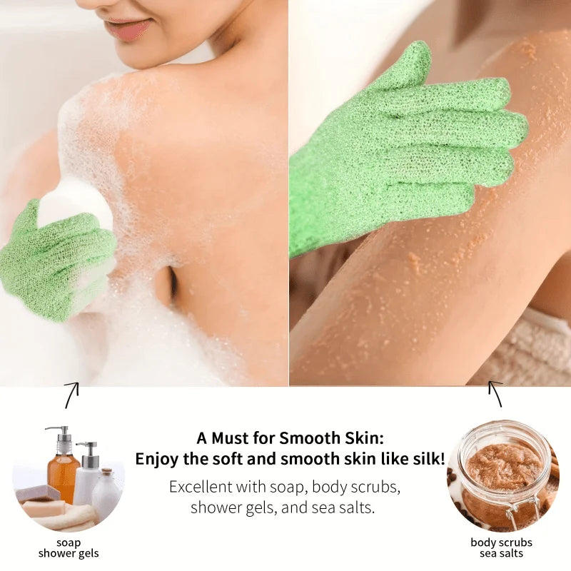 Huin Skincare Exfoliating Gloves – 10pcs Set for Smooth, Radiant Skin | Gently Removes Dead Skin, Bumps & Ingrown Hairs for a Soft, Polished Feel