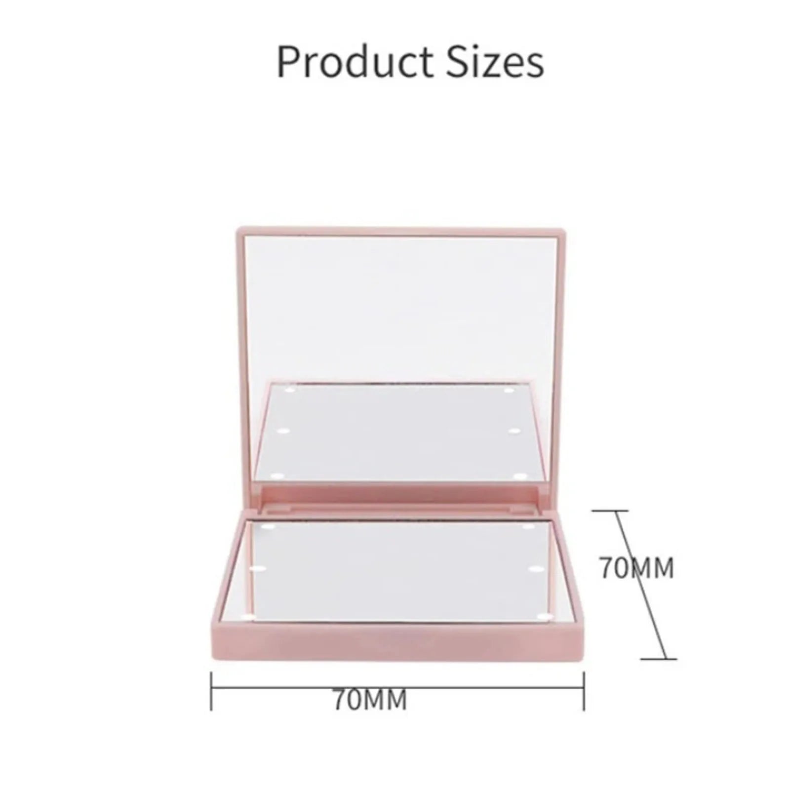 Huin Skincare 6-LED Travel Makeup Mirror – Foldable, Portable & Magnifying Vanity Mirror | Pink, Black or White for Precise Application Anywhere