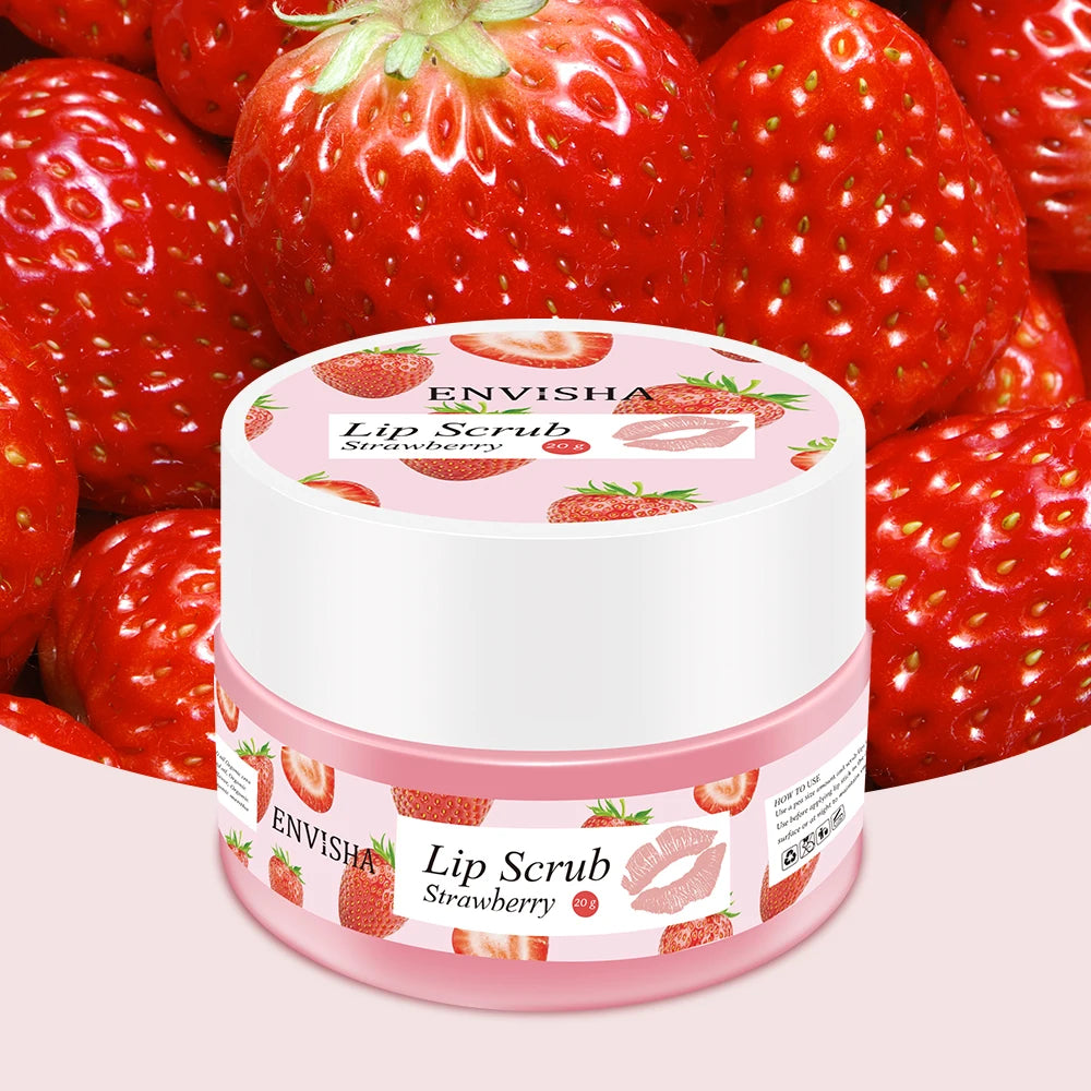Huin Skincare Strawberry Lip Care Scrub – Exfoliating & Moisturizing Sugar Balm for Smooth, Nourished Lips | Repairs Dryness & Fine Lines