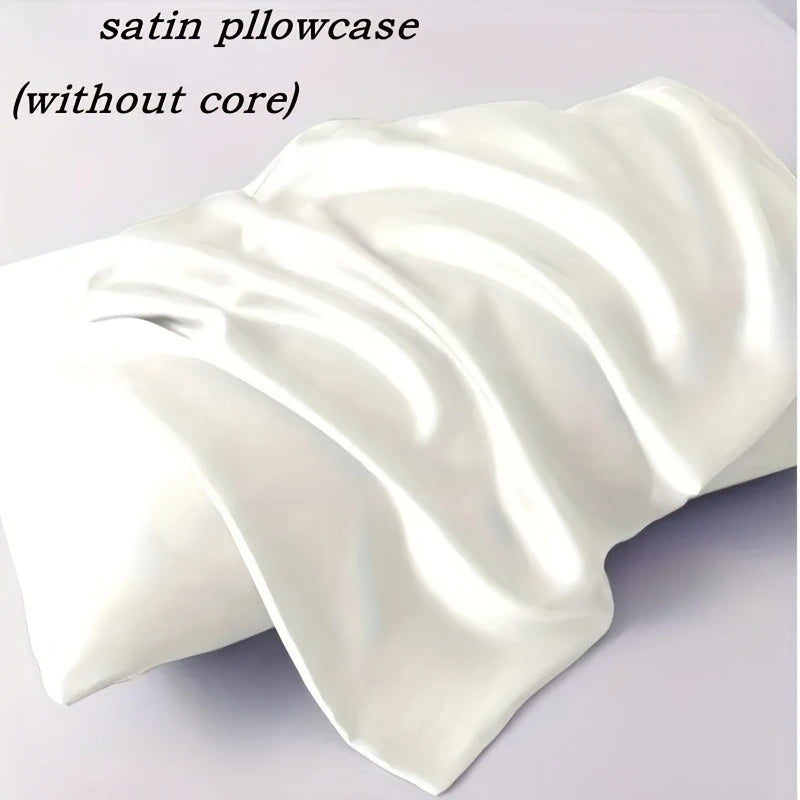 Huin Skincare Satin Pillowcase – 1 Pair, Skin-Friendly & Anti-Allergy | Breathable Polyester Satin with Envelope Closure, Machine Washable