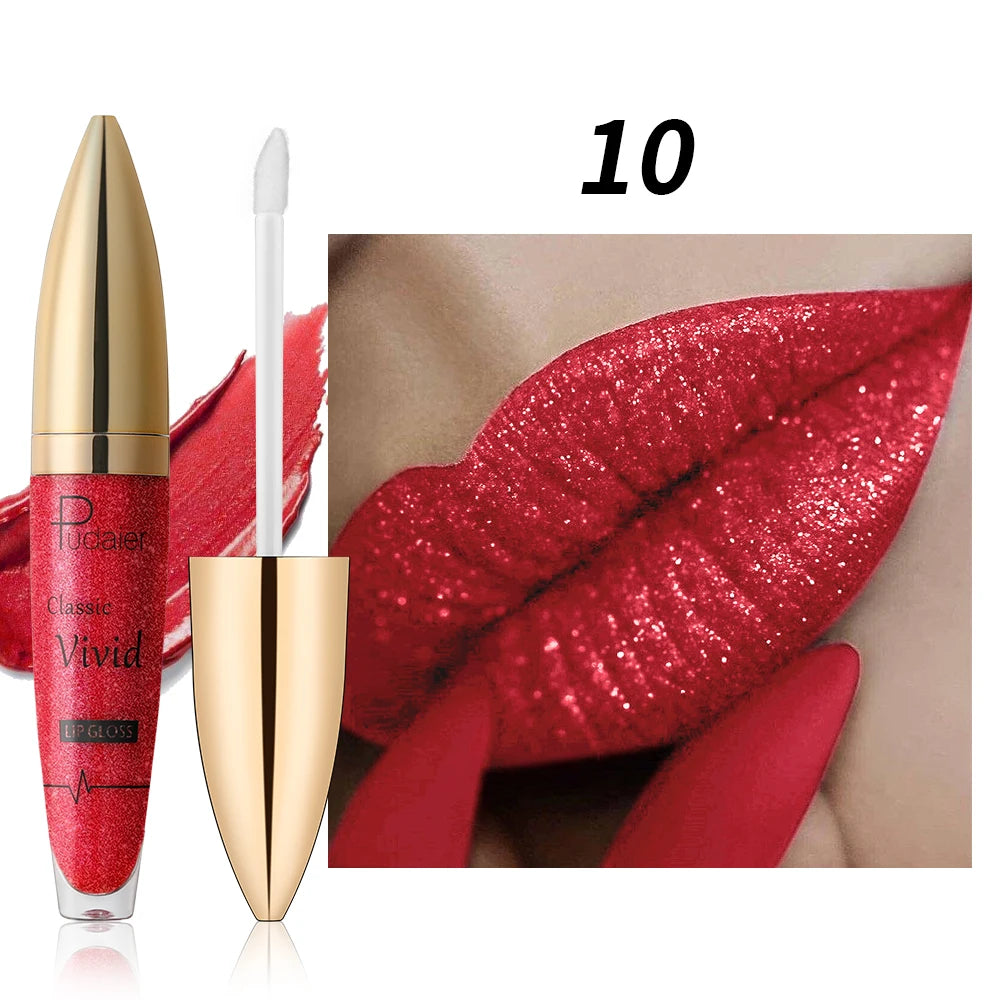 Huin Skincare Shimmering Lip Glaze – Metallic Sparkle Finish, Waterproof & Long-Lasting | Non-Sticky, Gentle Formula for Vibrant, Luminous Lips