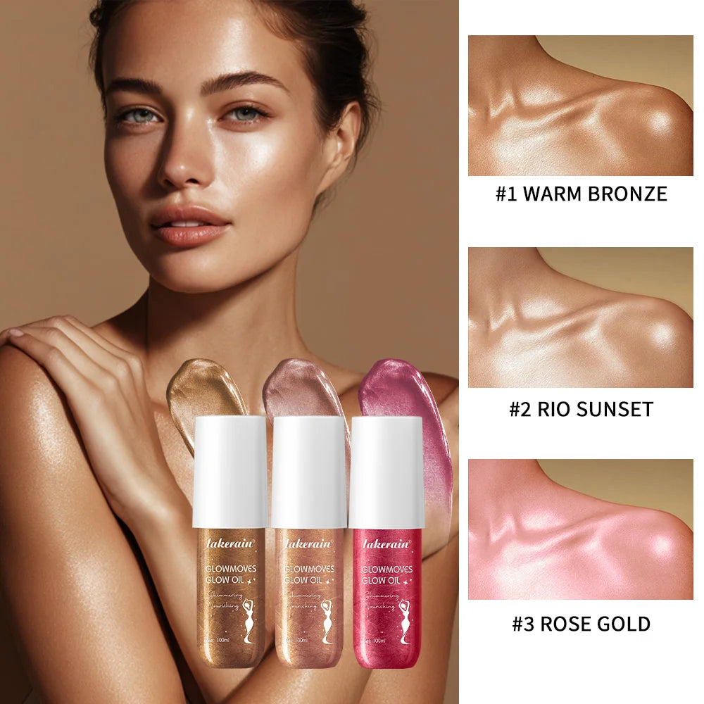 Huin Skincare Glowmotions Body Oil – Hydrating & Softening Shimmer Oil with Brazilian Bronze Glow | 100ml Non-Greasy, Non-Sticky Formula for Radiant Skin