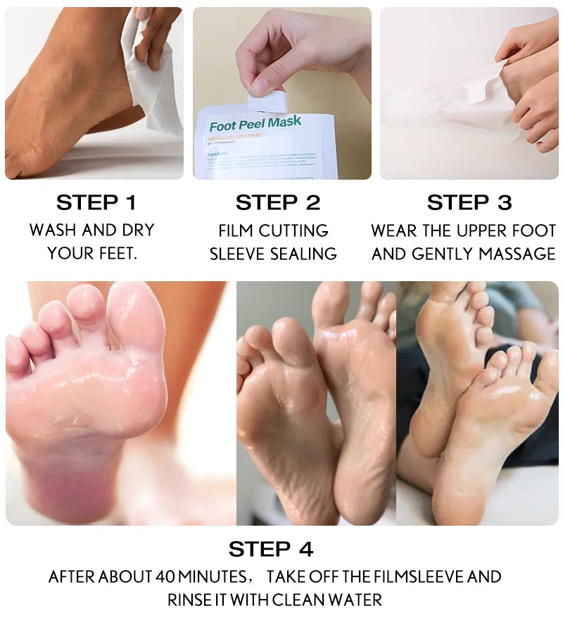 Huin Skincare Aloe Foot Peel Mask – Soothing & Brightening Treatment for Dry, Rough, and Cracked Feet | Smooth, Soft & Revitalized Skin