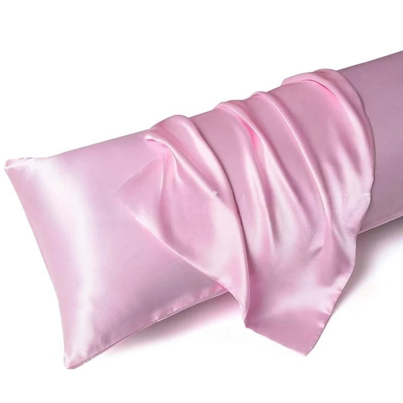 Huin Skincare Satin Pillowcase – 1 Pair, Skin-Friendly & Anti-Allergy | Breathable Polyester Satin with Envelope Closure, Machine Washable