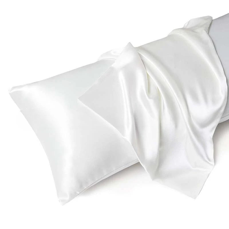 Huin Skincare Satin Pillowcase – 1 Pair, Skin-Friendly & Anti-Allergy | Breathable Polyester Satin with Envelope Closure, Machine Washable