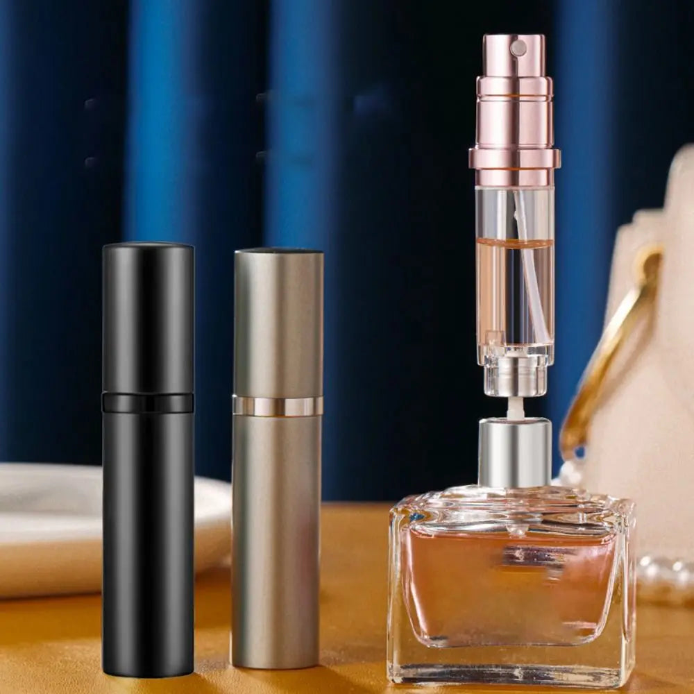 Huin Skincare 5ml Portable Perfume Atomizer – Refillable Mini Spray Bottle for Travel | Aluminum, Lightweight & Leak-Proof