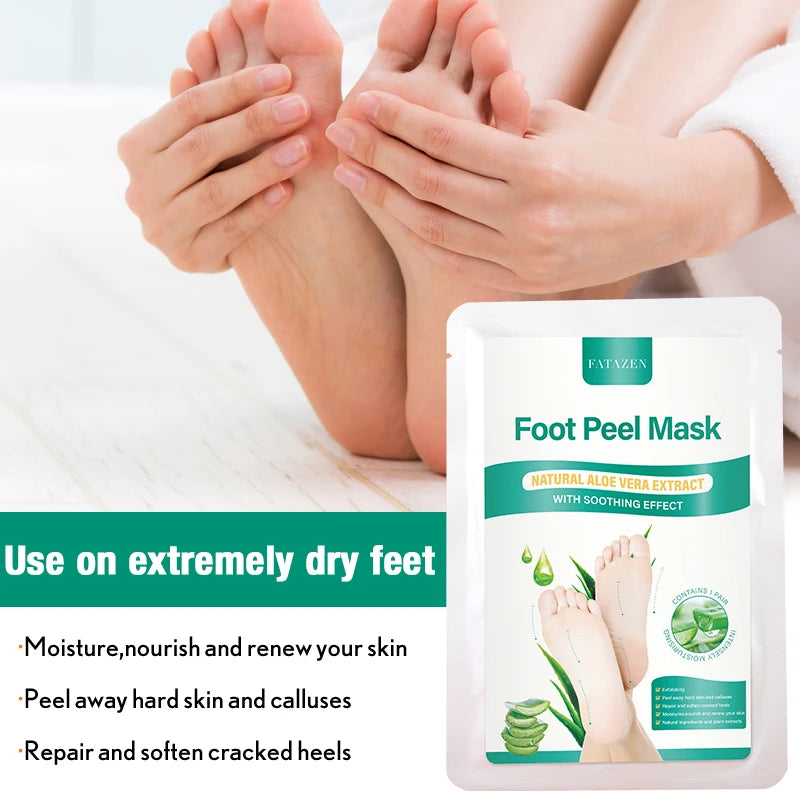 Huin Skincare Aloe Foot Peel Mask – Soothing & Brightening Treatment for Dry, Rough, and Cracked Feet | Smooth, Soft & Revitalized Skin